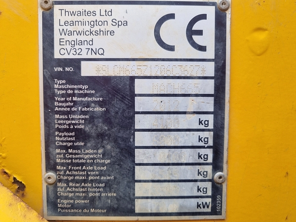 Chris Atkin & Son Ltd - Thwaites MACH 665 Dumper